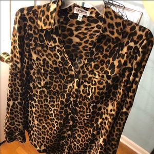 EXPRESS The Portofino Shirt Button-Up Cheetah